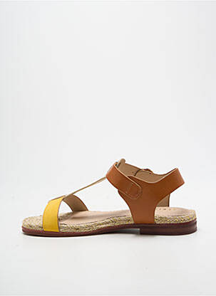 Sandales/nu pieds chiquet talon plat jusqu'à 3cm jaune ARMISTICE femme