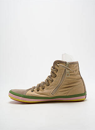 Baskets fermeture zip et lacets talon plat jusqu'à 3cm beige CAMPER femme