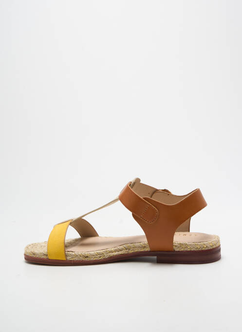Sandales/nu pieds chiquet talon plat jusqu'à 3cm jaune ARMISTICE femme