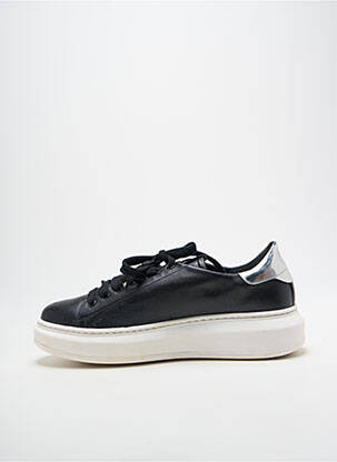 Baskets tissage satiné talon de 4 à 6cm noir GIO+ femme