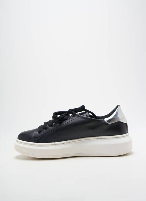 Baskets tissage satiné talon de 4 à 6cm noir GIO+ femme