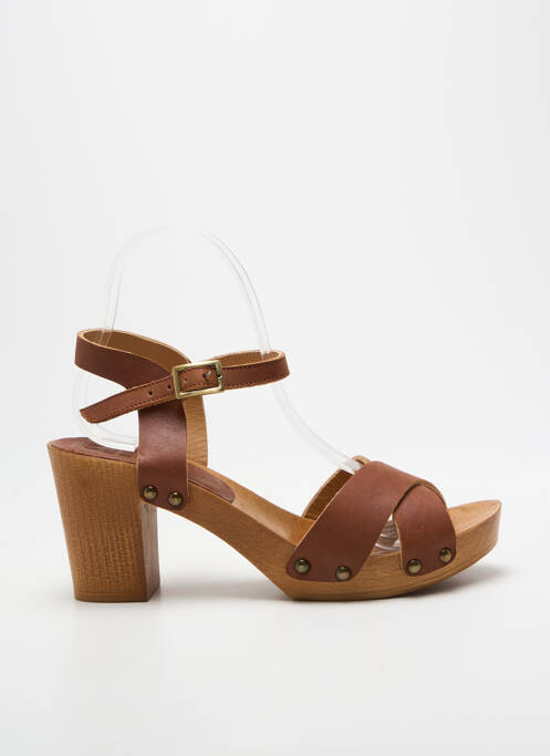 Sandales/nu pieds talon bottier talon de 7 à 9cm marron VIRGINIE DARLING femme