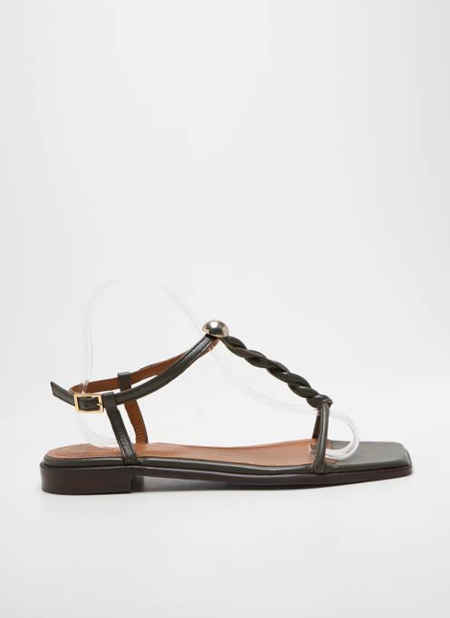 Sandales/nu pieds chiquet talon plat jusqu'à 3cm vert BILLIBI femme