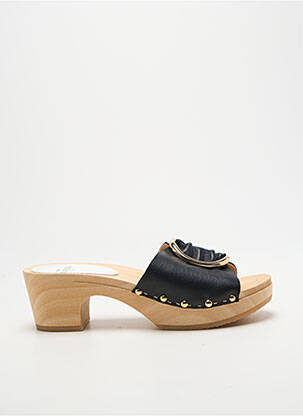 Mules/sabots tissage satiné talon de 4 à 6cm noir YOUYOU femme