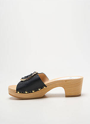 Mules/sabots tissage satiné talon de 4 à 6cm noir YOUYOU femme