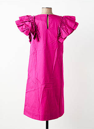 Robe mi-longue manches courtes manches courtes rose ALPHA STUDIO femme