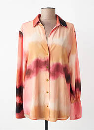 Chemisier tissage crêpe manches longues orange EMAROLA & CO femme