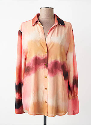 Chemisier tissage crêpe manches longues orange EMAROLA & CO femme