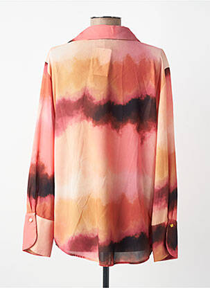 Chemisier tissage crêpe manches longues orange EMAROLA & CO femme