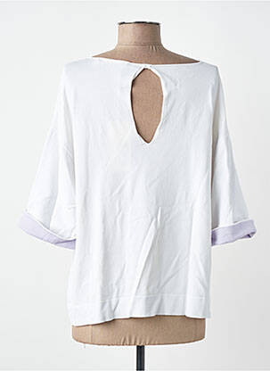 Pull col bateau manches 3/4 blanc LIVIANA CONTI femme