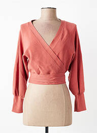 Gilet cache-cœur stretch rose BA&SH femme