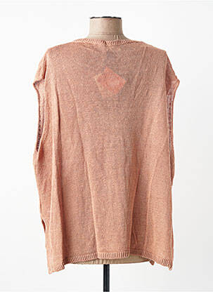 Pull coupe droite sans manche rose MAEVY femme
