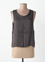 Top coupe fluide sans manche gris MAEVY femme