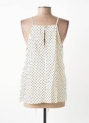 Top col carré fines bretelles beige SEVENTY femme