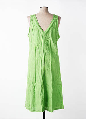 Robe mi-longue sans manche sans manche vert HARIS COTTON femme