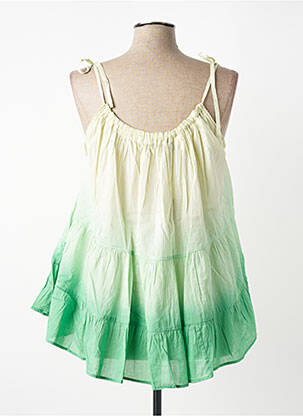 Tunique manches longues tissage crêpe vert SEVENTY femme