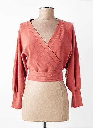 Gilet cache-cœur manches longues rose BA&SH femme