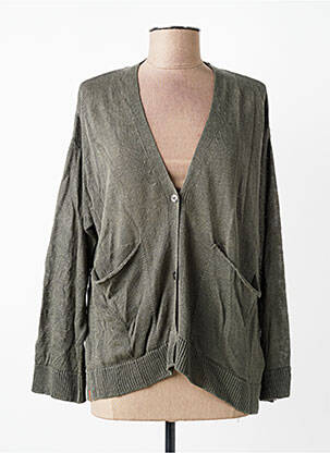 Gilet manches longues stretch vert MAEVY femme