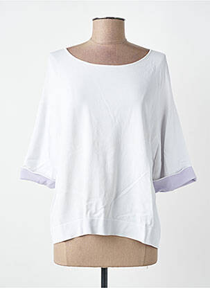 Pull col bateau manches 3/4 blanc LIVIANA CONTI femme