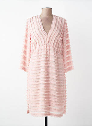 Robe courte manches longues manches longues rose NATHALIE CHAIZE femme