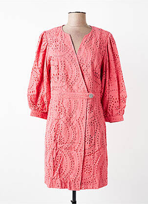 Robe courte manches 3/4 manches 3/4 rose TARA JARMON femme