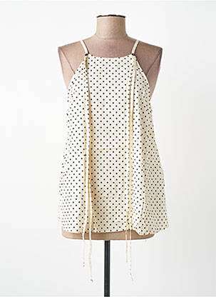 Top col carré fines bretelles beige SEVENTY femme