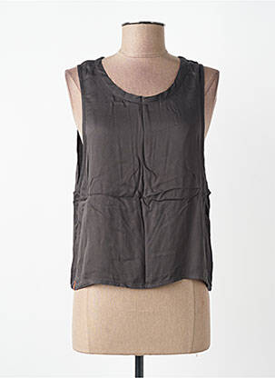 Top coupe fluide sans manche gris MAEVY femme