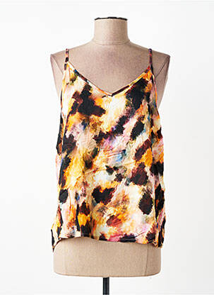 Top coupe fluide fines bretelles orange MAEVY femme