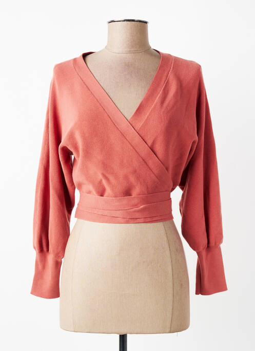 Gilet cache-cœur manches longues rose BA&SH femme