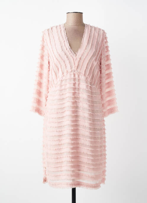 Robe courte manches longues manches longues rose NATHALIE CHAIZE femme