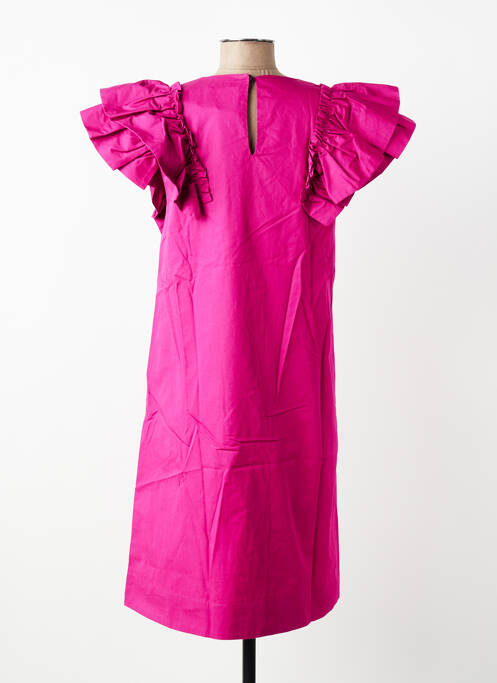 Robe mi-longue manches courtes manches courtes rose ALPHA STUDIO femme