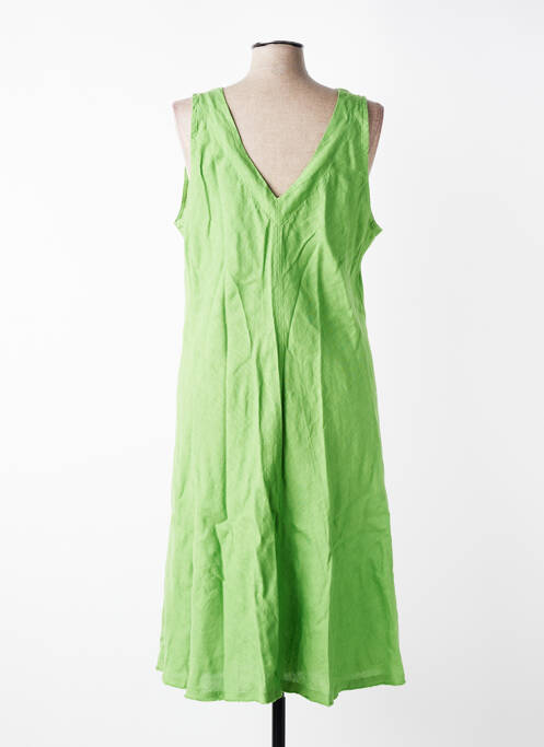 Robe mi-longue coupe évasée sans manche vert HARIS COTTON femme