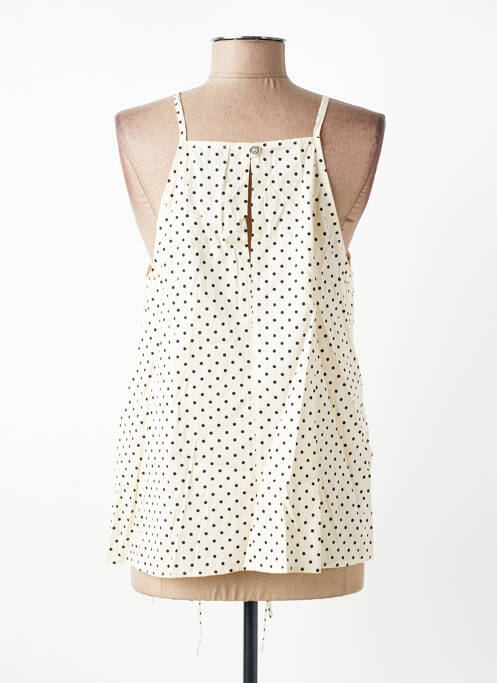 Top col carré fines bretelles beige SEVENTY femme