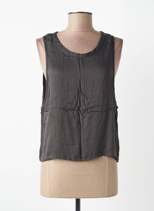 Top coupe fluide sans manche gris MAEVY femme
