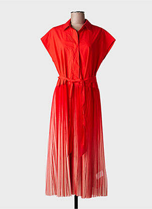 Robe longue manches courtes manches courtes rouge P SOPHIA femme