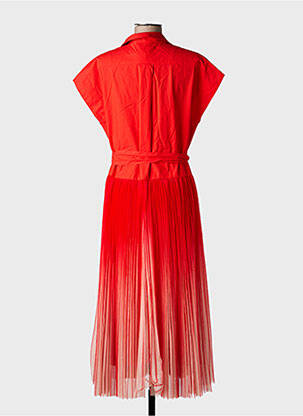 Robe longue manches courtes manches courtes rouge P SOPHIA femme