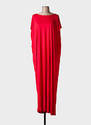 Robe longue manches courtes manches courtes rouge MAEVY femme