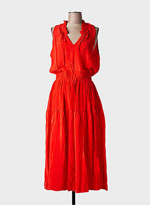 Robe longue sans manche sans manche orange TOUPY femme