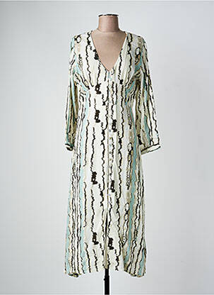 Robe longue manches longues manches longues beige STORIATIPIC femme