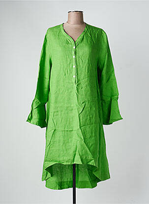 Tunique manches longues poignets évasés vert HARIS COTTON femme