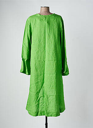Tunique manches longues poignets évasés vert HARIS COTTON femme