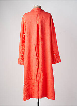 Robe mi-longue manches longues manches longues orange HARIS COTTON femme