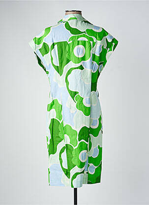 Robe mi-longue imprimé fleurs manches courtes vert TARA JARMON femme