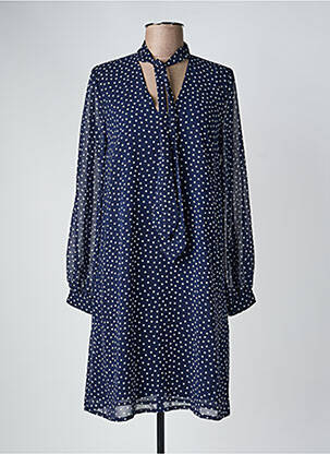Robe courte manches longues manches longues bleu NATHALIE CHAIZE femme