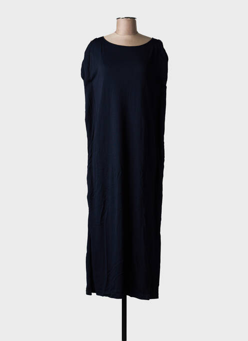 Robe longue tissage crêpe sans manche bleu LIVIANA CONTI femme