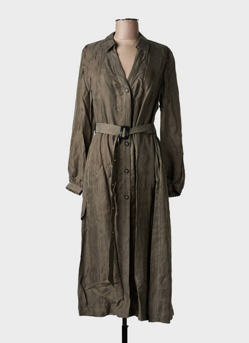 Robe mi-longue manches longues manches longues vert IVI femme