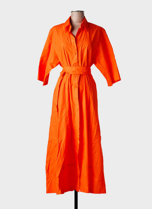 Robe longue manches courtes manches courtes orange SEVENTY femme
