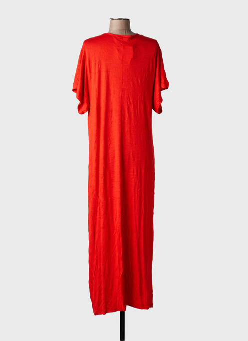 Robe longue manches courtes manches courtes orange MAEVY femme