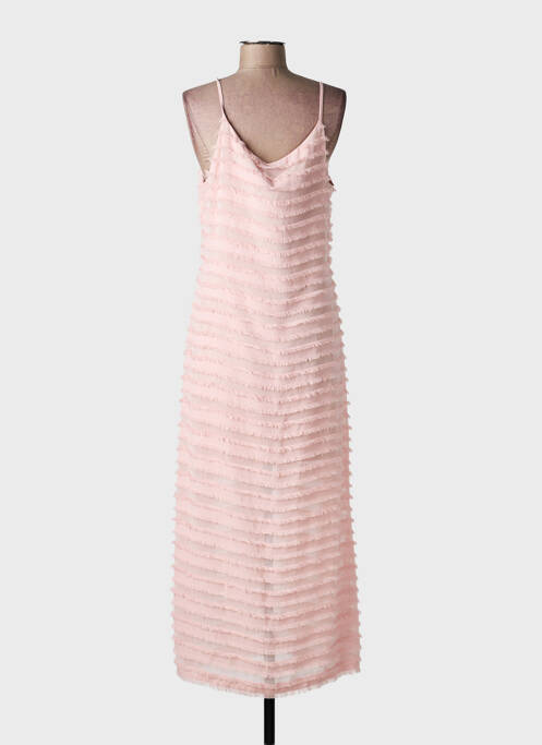 Robe longue tissage crêpe fines bretelles rose NATHALIE CHAIZE femme