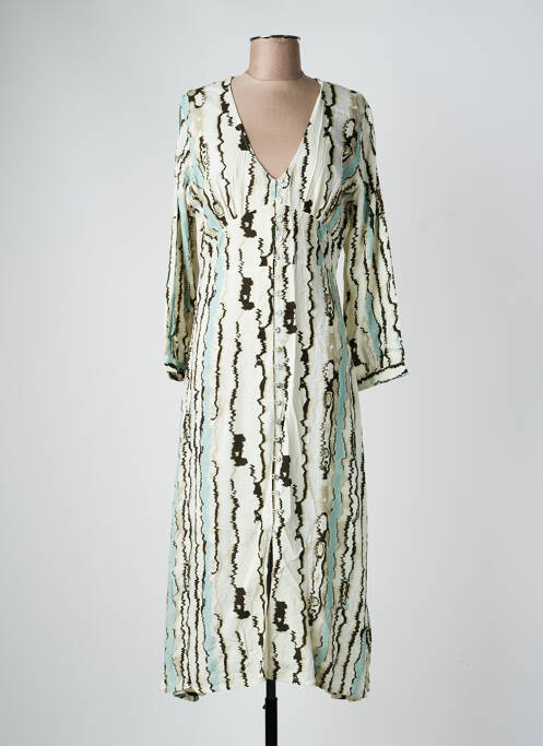 Robe longue manches longues manches longues beige STORIATIPIC femme